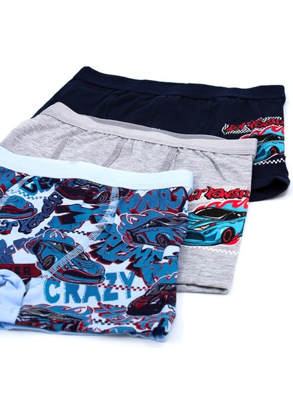 Erkek Çocuk Boxer 3'lü Baskılı (%96 Pamuk - %4 Elastan) indirimleri