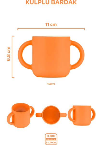 Silikon Kulplu Bardak Sunset Turuncu fiyatları
