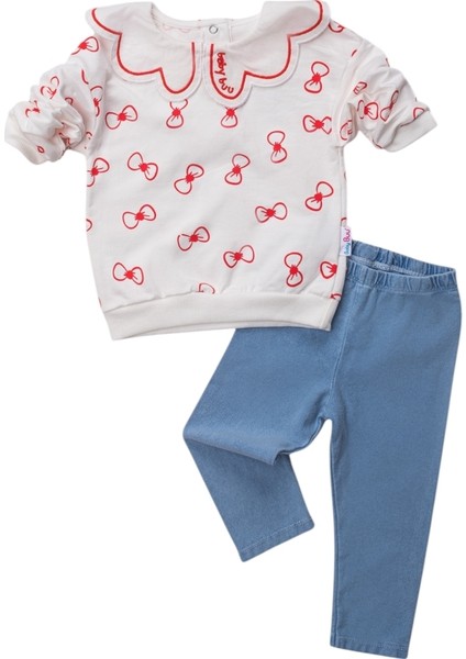 Fiyonklu Yakalı Kız Bebek Takım