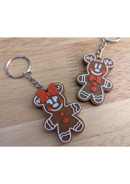 Minnie ve Mickey Zencefilli Kurabiye Sevimli Figür Karakter Anahtarlık