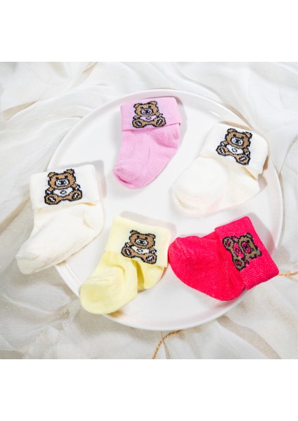 Kız Bebek Çorap Seti 5 Çift Patik Çorap – Ayıcık Desenli – Kutulu – Pamuk fırsatları