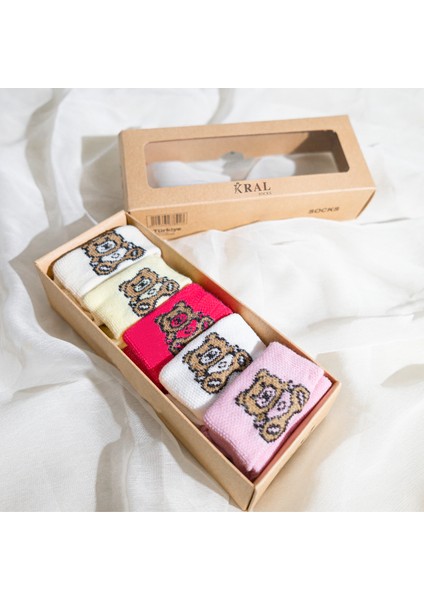 Kız Bebek Çorap Seti 5 Çift Patik Çorap – Ayıcık Desenli – Kutulu – Pamuk indirimleri