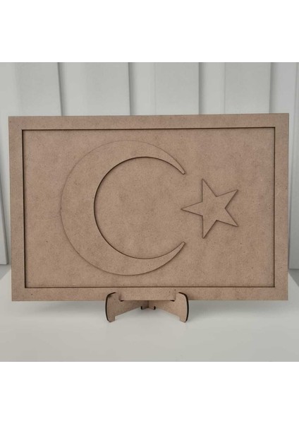 4 Adet Ay Yıldız Türk Bayrağı Mozaik Çocuk Okul Boyama Etkinliği