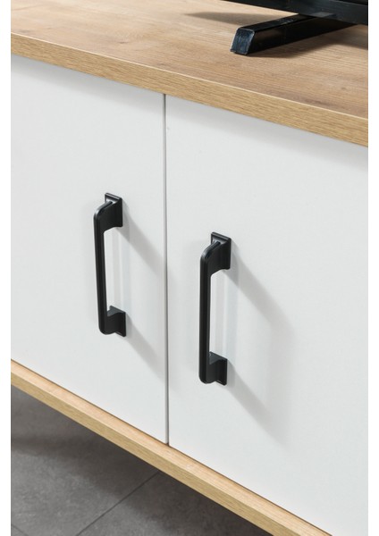 3108 Şile Metal Ayaklı Metal Kulplu 100 cm Tv Ünitesi - Safir