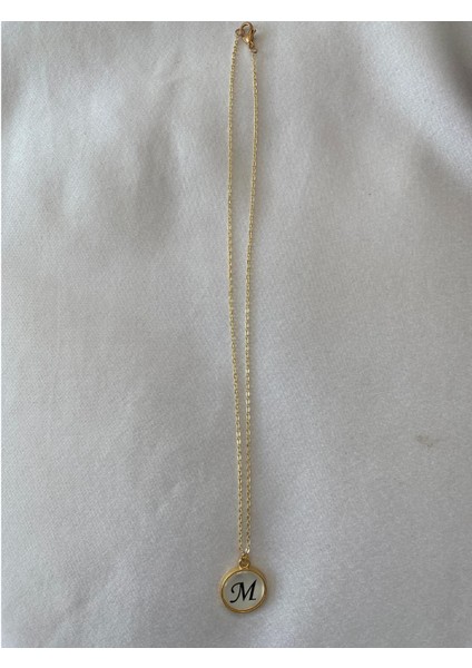 M Harfli Kolye Altın Renk indirimleri