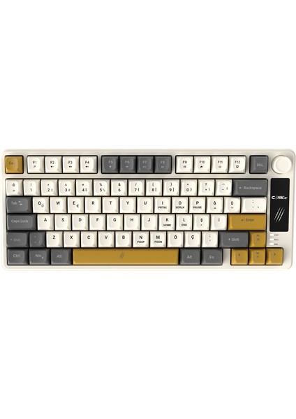 Claw’s Flux LCD Logo Ekran - Rainbow Bölgesel Işıklandırma - Ses Kontrolcüsü - Ultra Tepkime & Konfor 78 Tuş Membran Gaming & Ofis Klavyesi