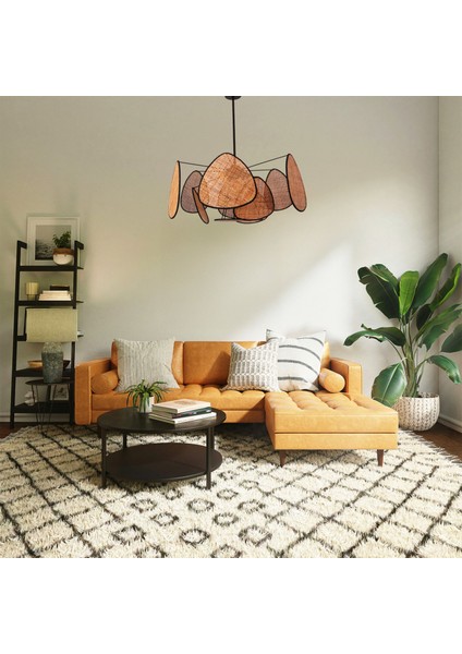 Mylamp Bulut Doğal Koyu Renk Hazeran Avize 75 x 35 cm 9+1 Yaprak ve 3+1 Duylu fırsatları