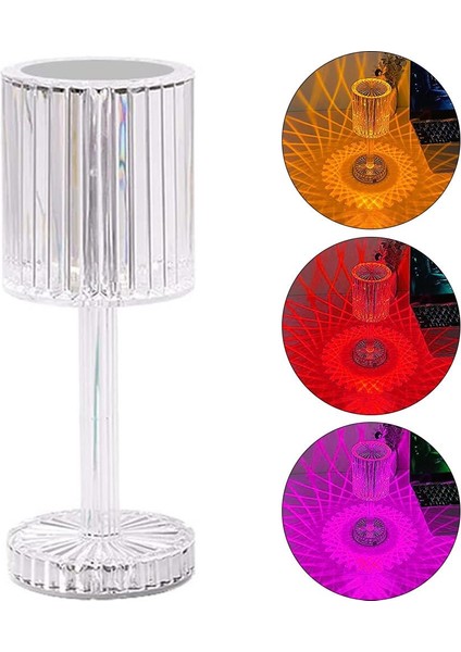 HA-1788 Dekoratif Rgb Led'li Ambiyans Masa Gece Lambası Şarjlı Dokunmatik Tuşlu
