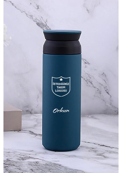 Kişiye Özel 500 ml Paslanmaz Çelik Takım Baskılı Termos 8 Saat Isı Koruma Kahve ve Çay Termosu fiyatları