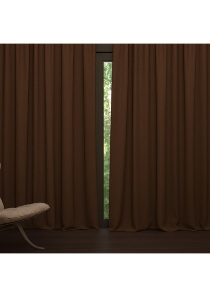 Kahverengi Termal Işık Geçirmez Blackout Karartma Saten Perde modelleri