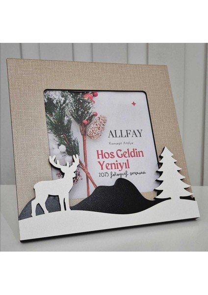 Yeni Yıl Yılbaşı Hediyesi Öğrenci Ahşap Çerçeve Resim ve Fotoğraf Çerçevesi