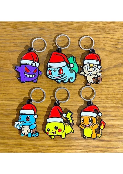 Pokemon Yılbaşı Eğlencesi Sevimli Figür Karakter Anahtarlık