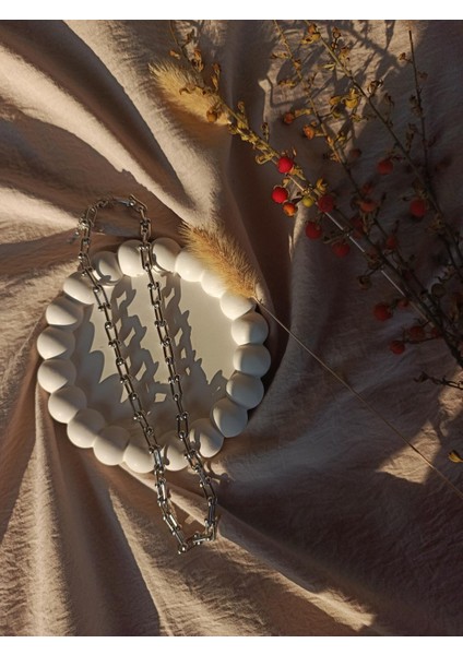 Gümüş Renkli Tiffany Zincir Kolye