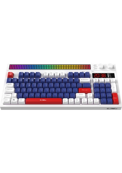 Spectrum K1 Fonksiyonel Çift LCD Ekran & Çift Rgb - Ses Kontrolcülü Membran 94 Tuşlu Spectrum Rgb Modlu Gaming Klavye Mavi-Kırmızı indirimleri