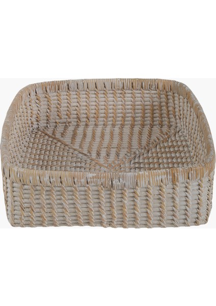 Bambu 2'li El Dokuma Eskitme Beyaz Kare Kutu Set fiyatları