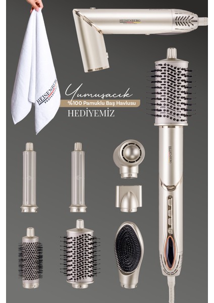 Heısenberg Professional Airwrap Saç Şekillendirme ve Kurutma Seti Aliminyum Gövde fiyatları