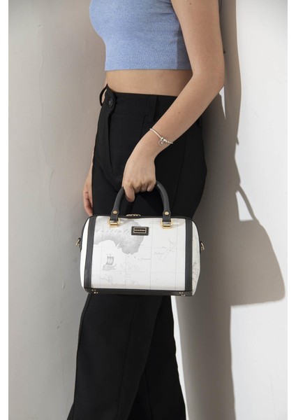 Silver & Polo Beyaz - Antrasit SP1091 Kadın El Çantası