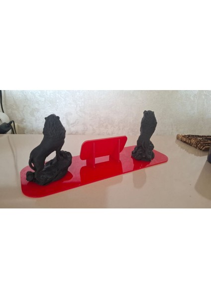 Almila 3D Pleksi Tabanlı Aslan Figürlü Masa Isimliği Dekoratif Ofis Aksesuarı indirimleri