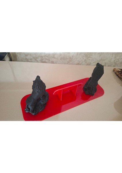 Almila 3D Pleksi Tabanlı Aslan Figürlü Masa Isimliği Dekoratif Ofis Aksesuarı