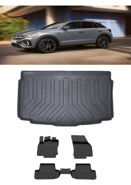 Volkswagen T-Roc 2019 ve Sonrası 4.5d Paspas 3D Rizline Alt Bagaj Havuzu