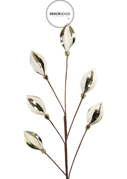 Yılbaşı Süsü Konik Dal Altın Beyaz 65 cm fiyatları