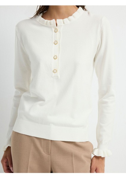 Uzun Kollu Patlı Triko Kazak Kemik 13943005002 fiyatları