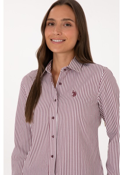 Kadın Plum Gömlek Desenli 50316492-VR177 fiyatları