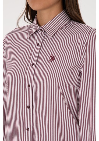 Kadın Plum Gömlek Desenli 50316492-VR177