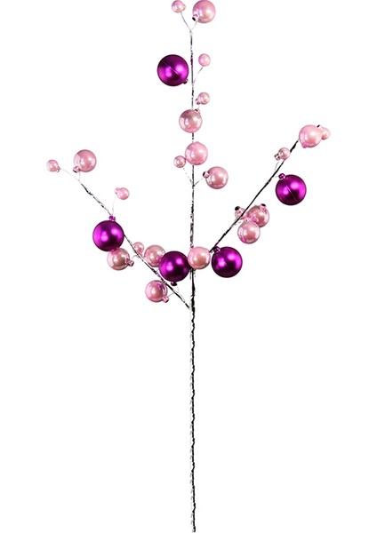 Yılbaşı Süsü Top Dal Pembe Fuşya 55 cm