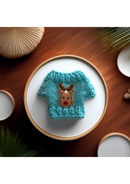 Hamster Için Geyikli Turkuaz Kazak