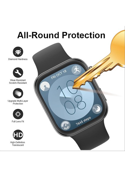Huawei Watch Fit 4 Ekran Koruyucu Film Tam Kaplayan Kavisli Siyah Çerçeveli Ultra Ince Ppm Film Pet fiyatları