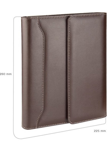 2026 YENİ YIL Günlük Çizgili Ajandalı Diplomat Deri Mıknatıs Kapak Organizer Ajanda iç Defteri 17*24 cm. Kahve