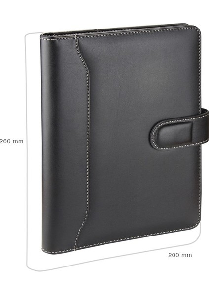 2026 YENİ YIL Günlük Çizgili Ajandalı Diplomat Deri Dilli Mıknatıs Kapak Organizer Ajanda iç Defteri 17*24 cm. Siyah