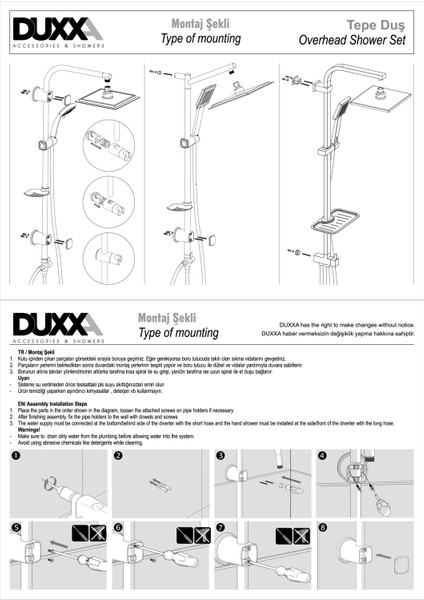 Palace 500 Tepe Duş Seti SS304 Krom D.175.5 modelleri