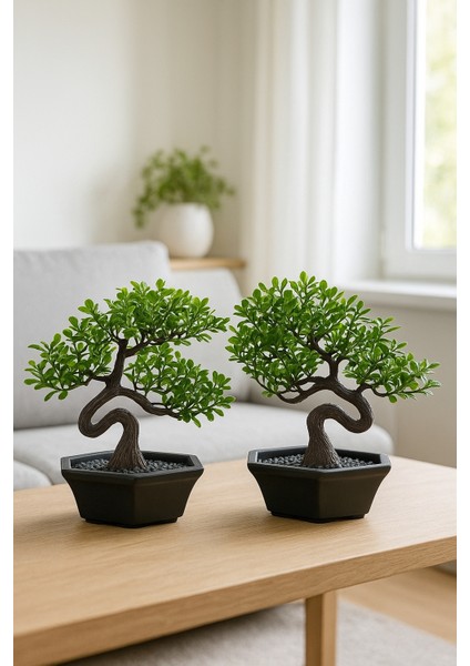 2 Adet Saksılı Mini Yapay Ağaç (13 Cm) fiyatları