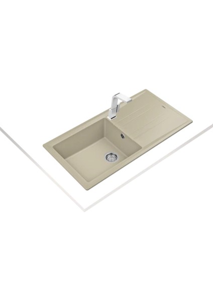 STONE 60 L-TG TOPASBEIGE Ankastre Granit Eviye Bej 100 cm 115330011 fiyatları