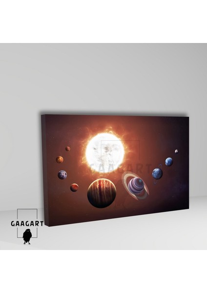 Tekli Yatay Kanvas Duvar Tablosu Uzay Ay ve Gezegenler fiyatları