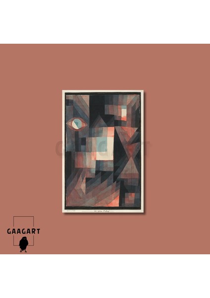 Tekli Dikey Kanvas Tablo Ünlü Eserler Paul Klee Abstract Red And Green Gradation modelleri