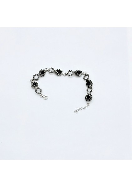 Özel Damla Model Oltu Taşı Işçilikli 925 Ayar Gümüş Bileklik fiyatları