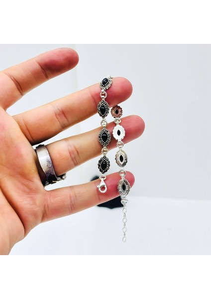 Oltu Taşı Tasarım Işçilikli 925 Ayar Gümüş Bileklik modelleri