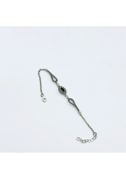 Oltu Taşı Işçilikli 925 Ayar Gümüş Bileklik fiyatları