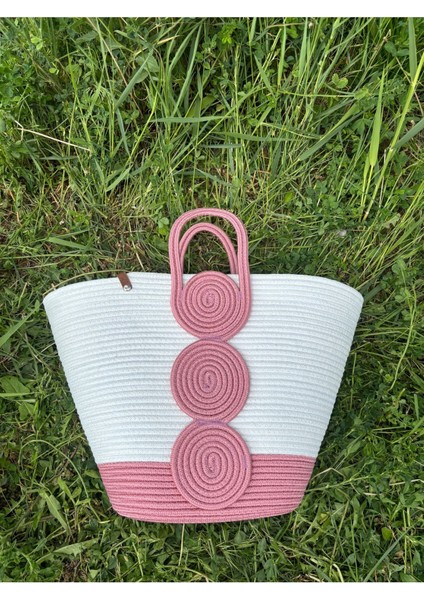 Vanillia Büyük El Yapımı Jüt Plaj Çantası