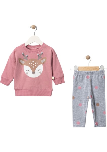 Geyikli Ikili Kız Bebek Takım