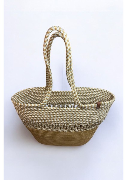 Hasır Jüt Kadın Omuz Çantası, %100 El Yapımı, Pamuk, Vegan, Jüt Hasır Plaj Çantası modelleri