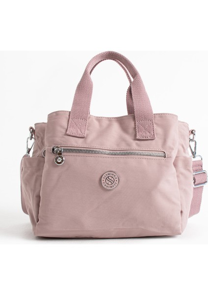 Kadın Suya Dayanıklı 5 Bölmeli Saten Kumaş El ve Omuz Çantası