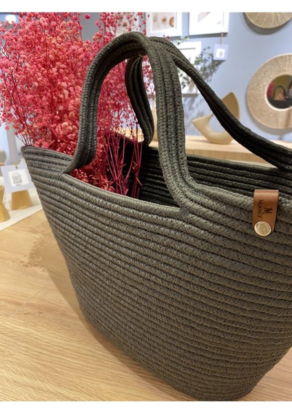 Jüt Hasır Görünümlü Plaj Çantası Jüt Kol Çantası Vegan Çanta fiyatları