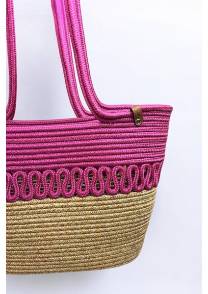 Hasır Jüt Kadın Omuz Çantası, %100 El Yapımı, Pamuk, Vegan, Jüt Hasır Plaj Çantası fiyatları