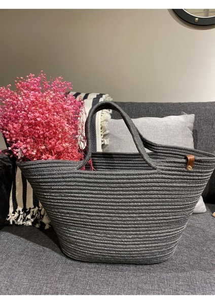 Jüt Hasır Görünümlü Plaj Çantası Jüt Kol Çantası Vegan Çanta modelleri