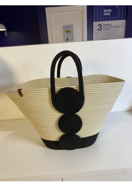 Vanillia Büyük El Yapımı Jüt Plaj Çantası fırsatları