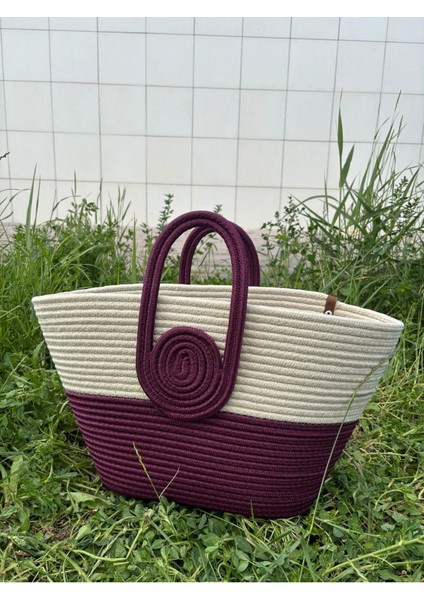 Mini Vanilli El Yapımı Hasır Görünümlü Jüt Plaj Çantası fiyatları